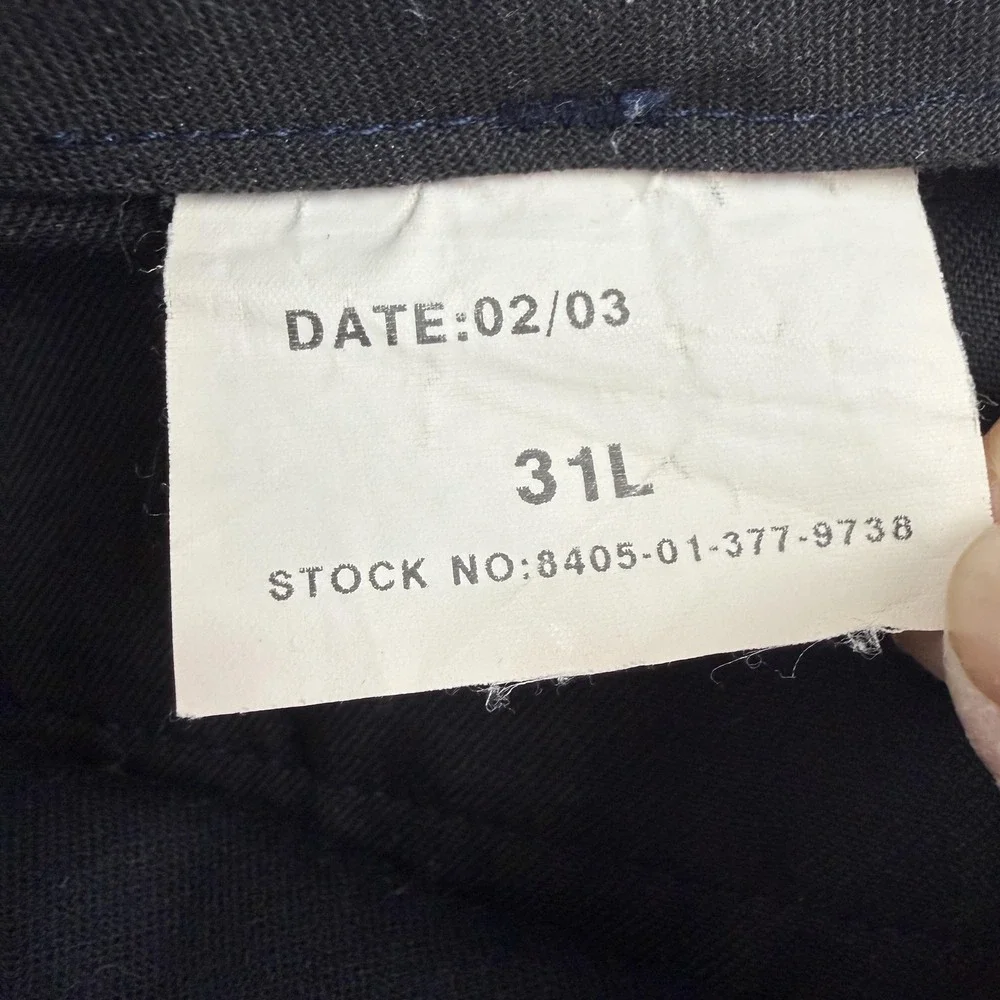 Vintage US Navy Service Trousers Pants Mens 31x28 Blue Wool Blend Military 2000s